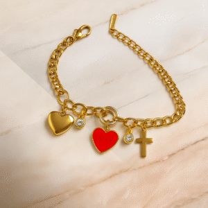 red heart bracelate