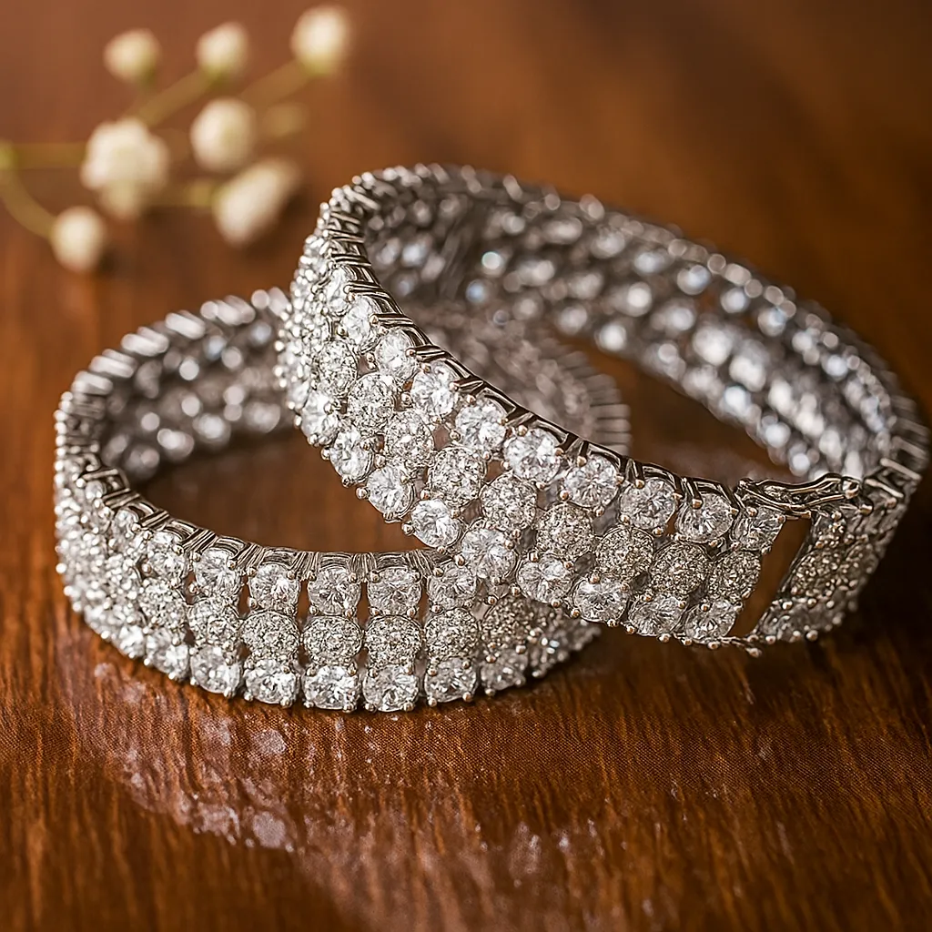 Elegant Diamond Bangle Pair For Women