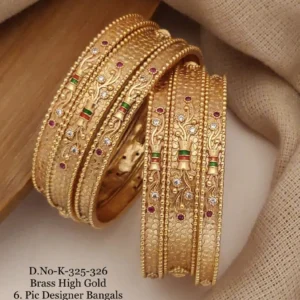 Brass high gold floral cutwork elegant chudi bangles for women