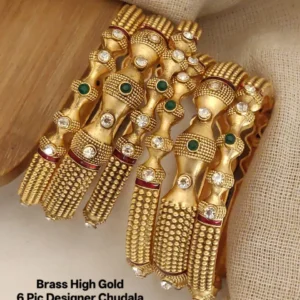 elegant traditional gold finish chudda bangles for women