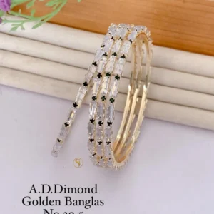 American diamond gold bangles with premium shine