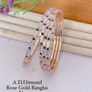 American diamond rose gold bangles for party wear
