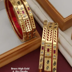 Brass high gold dual tone handcrafted ethnic chudi set