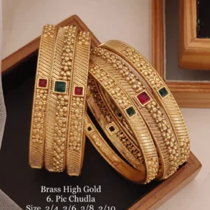 Brass high gold floral carving designer chudi for festive wear