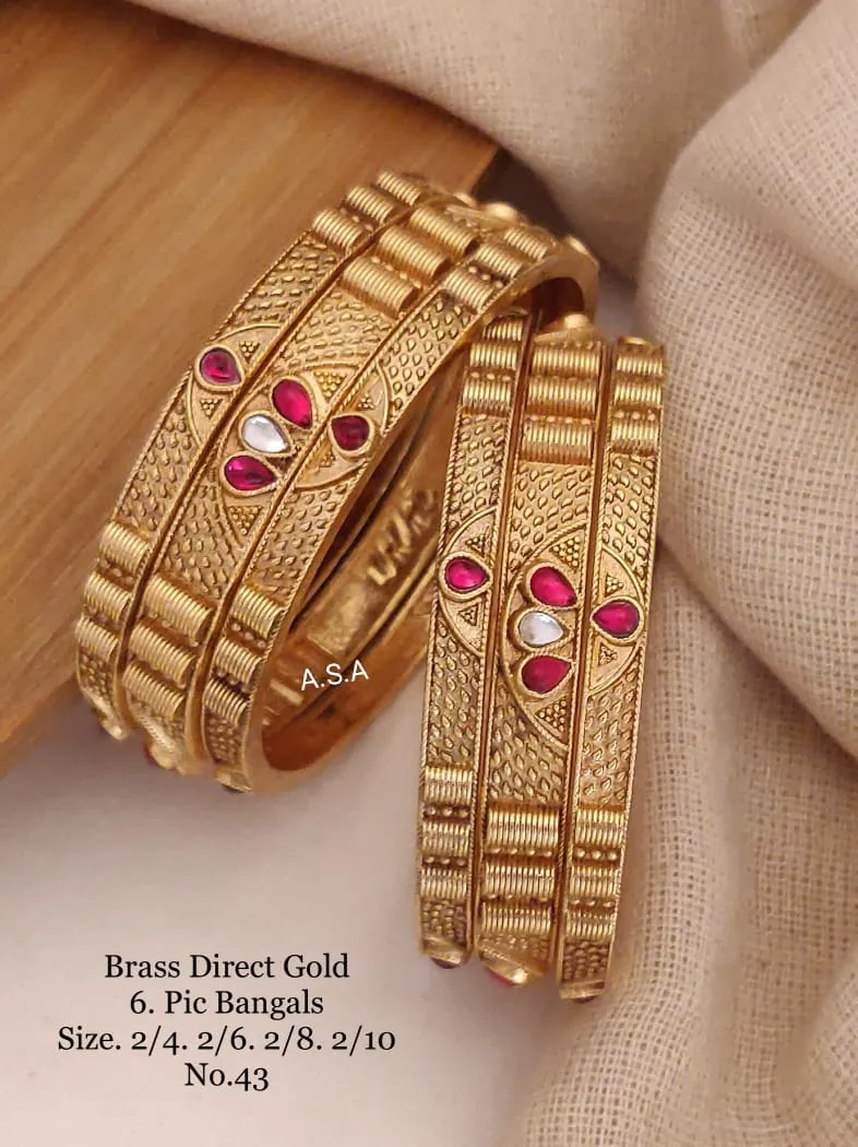 Brass high gold premium carved chudi for wedding functions