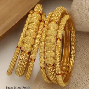 Brass high gold intricate enamel accented chudi bangles
