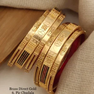 Brass high gold rod style textured chudi for ethnic wear