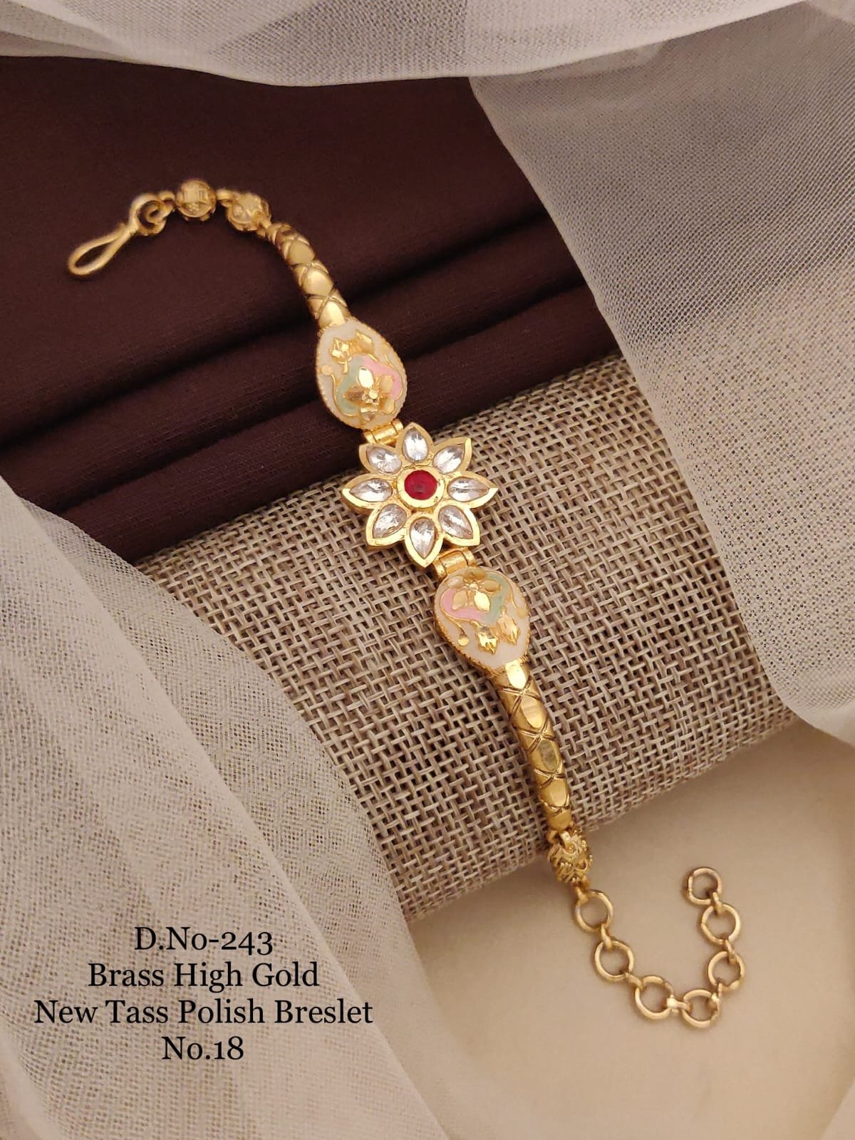 Pastel Blossom Kundan Bracelet