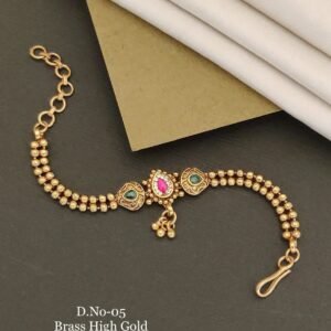 Ruby Emerald Dual Charm Bracelet