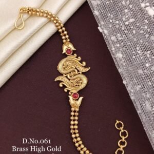 Brass high gold antique royal peacock design bracelet