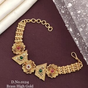 Brass high gold antique geometric floral handcrafted bracelet