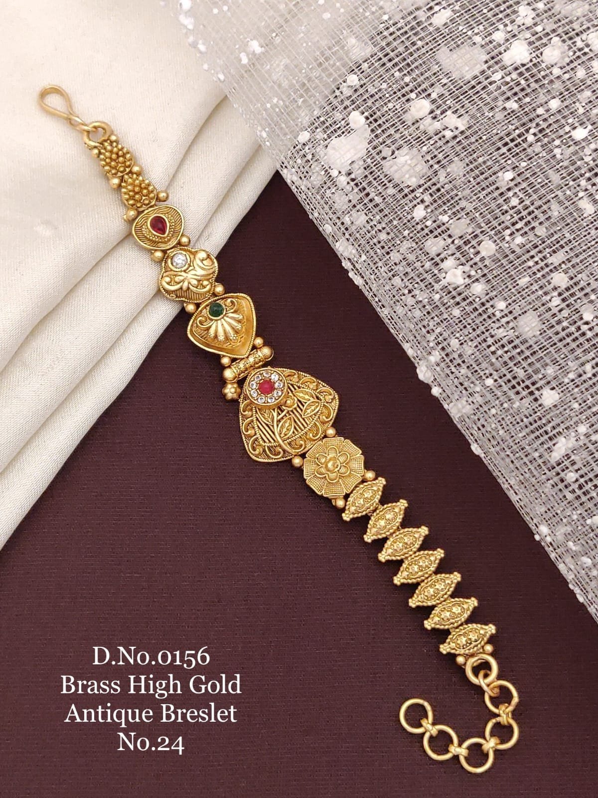 Brass high gold antique multishape traditional bracelet
