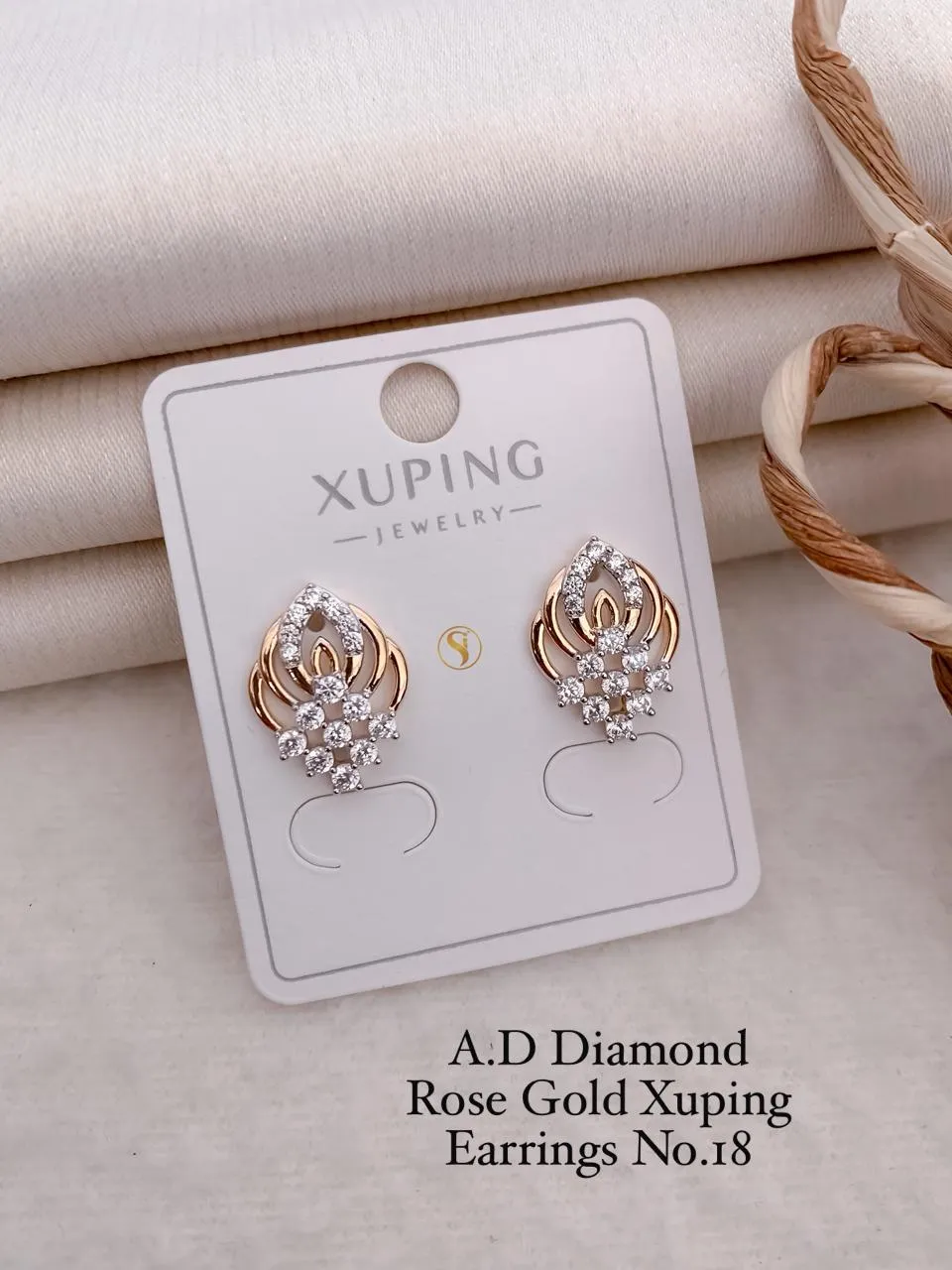 Ad diamond rose gold floral cluster elegant stud earrings