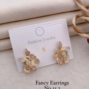 Butterfly charm pastel stud earrings