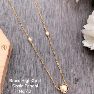Elegant pearl drop gold chain pendant necklace for women