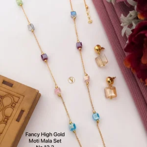 Fancy high gold combo moti mala set for women