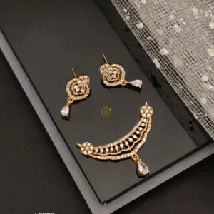 Elegant stone pendant earring set for women