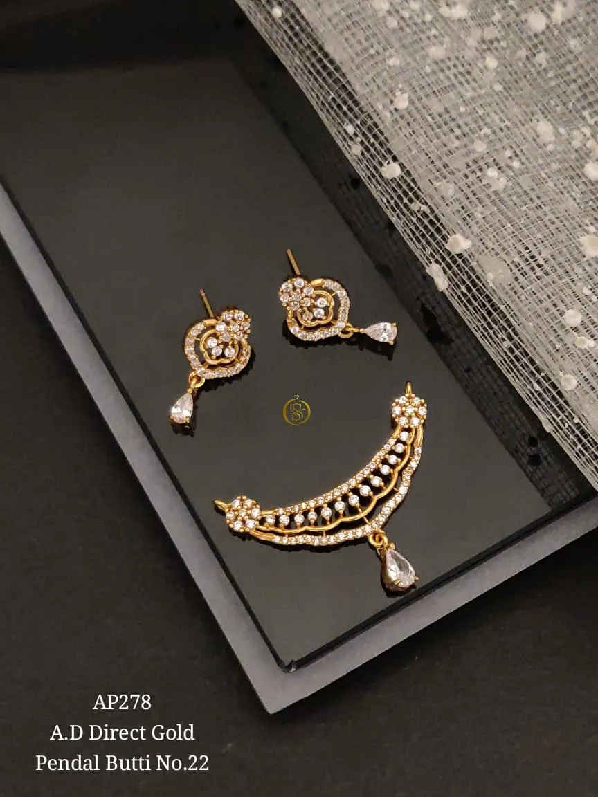 Elegant stone pendant earring set for women