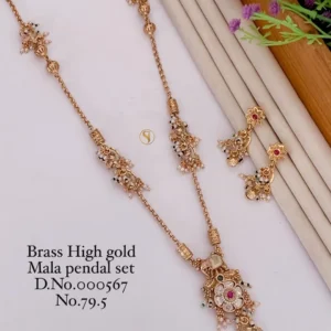 Modern geometric designer pendant earring set