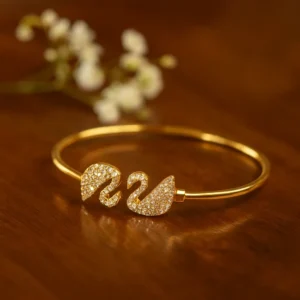 Golden Swan Pair Designer Bracelet
